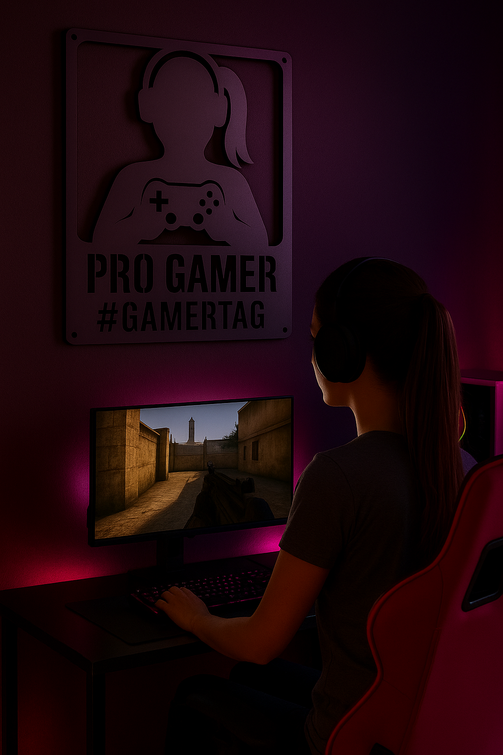 Pro Gamer Steel Wall Sign