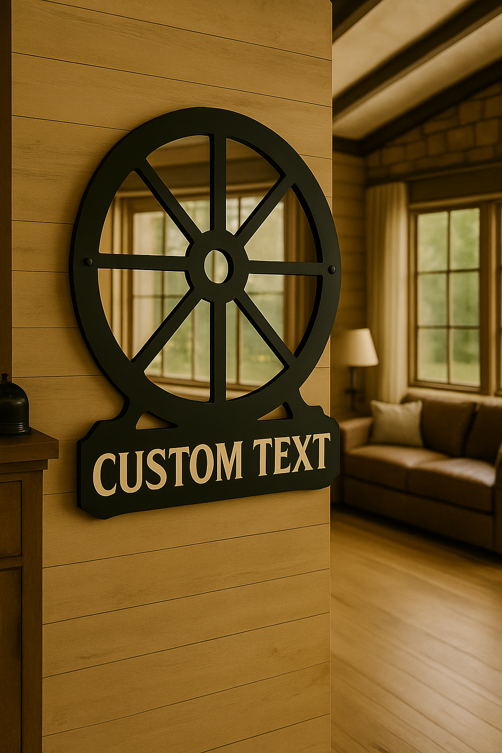 Custom Wagon Wheel Mirror