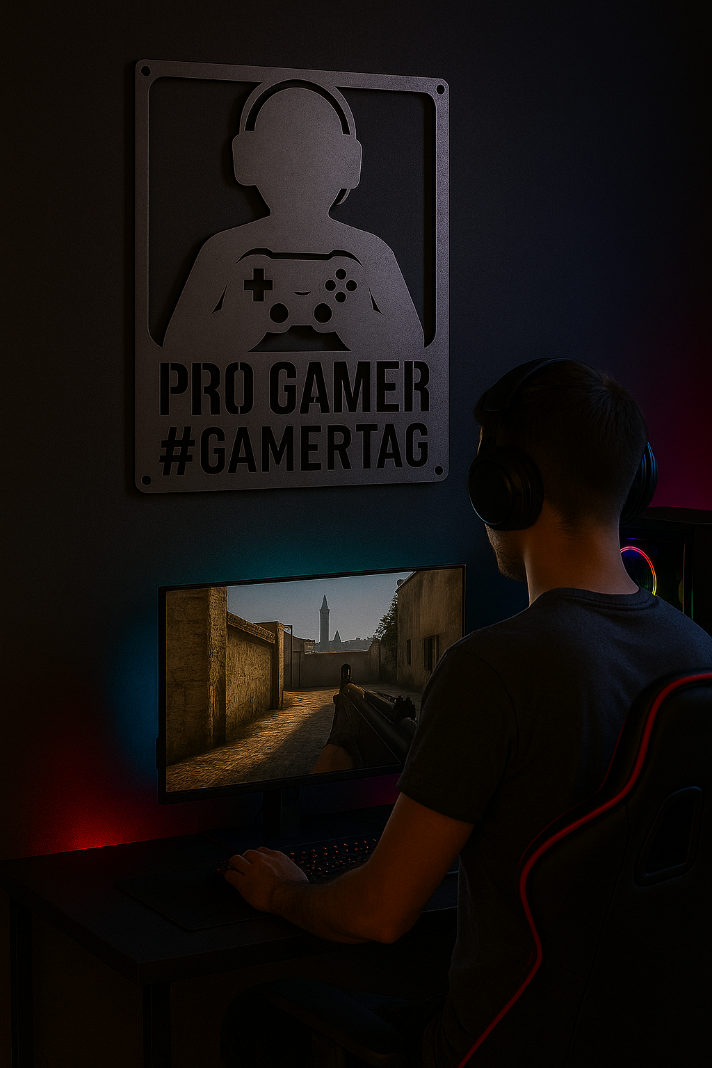 Pro Gamer Steel Wall Sign