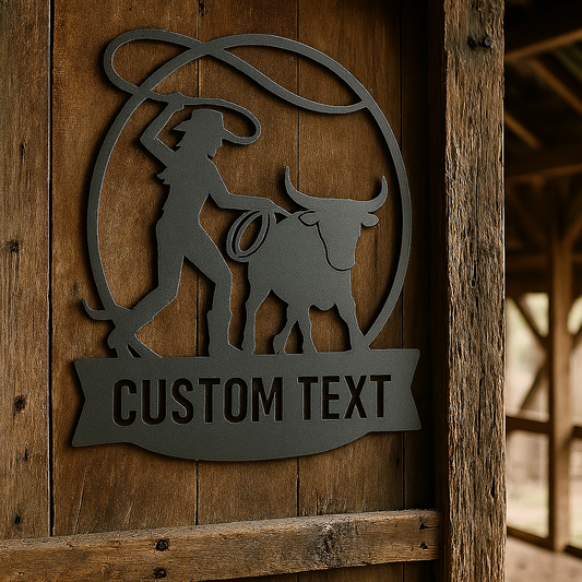 Custom Cowboy & Cowgirl Roping Sign