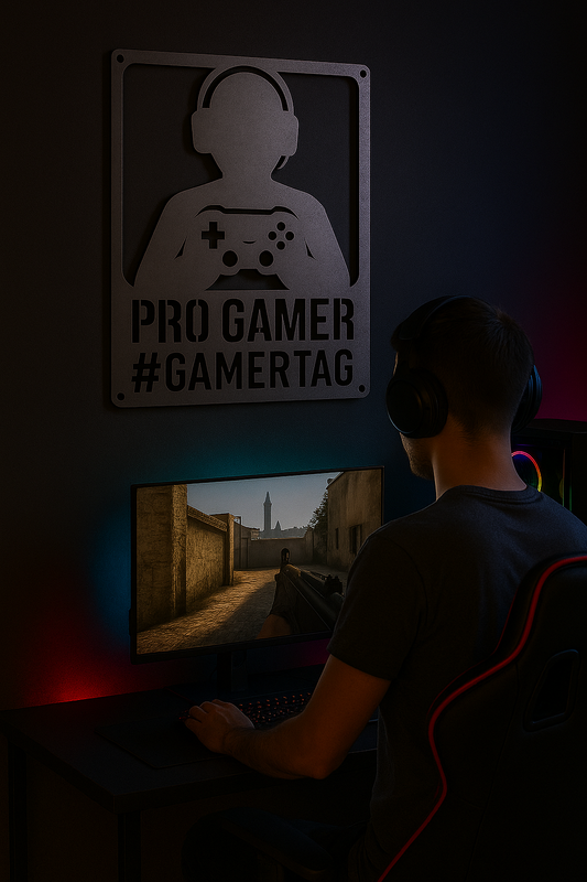 Pro Gamer Steel Wall Sign