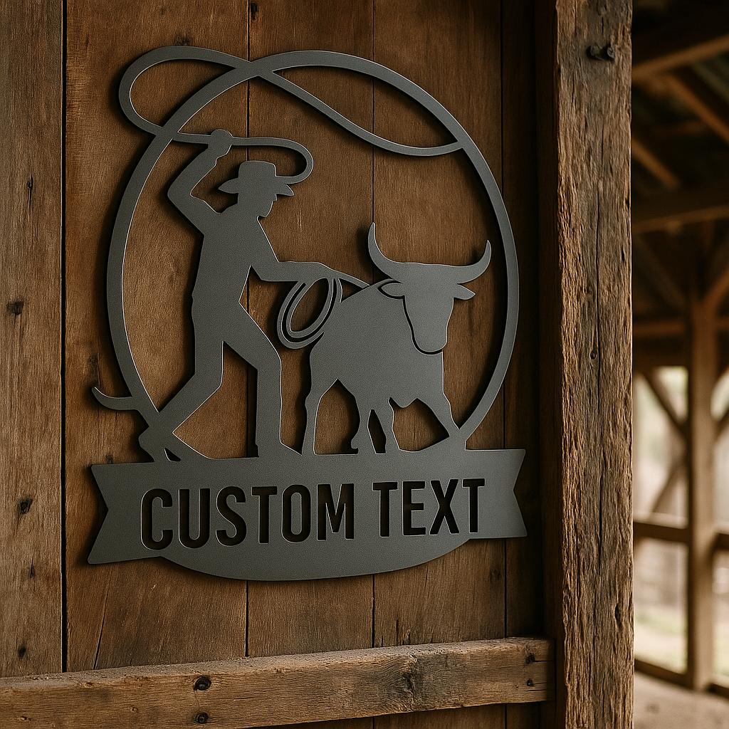 Custom Cowboy & Cowgirl Roping Sign