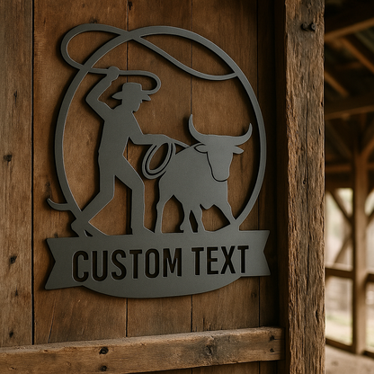 Custom Cowboy & Cowgirl Roping Sign
